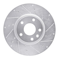 R1 Concepts R1 14-19 Chevrolet Corvette Front Right Drilled & Slotted Silver Brake Rotor