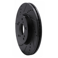 R1 Concepts R1 13-25 Honda Civic Sedan Front Left Drilled & Slotted Black Brake Rotor