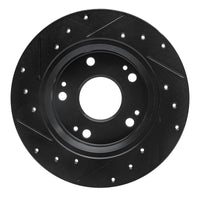 R1 Concepts R1 11-15 Honda CR-Z Rear Right Drilled & Slotted Black Brake Rotor
