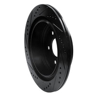 R1 Concepts R1 2003-2024 Infiniti FX37 Rear Right Drilled & Slotted Black Brake Rotor