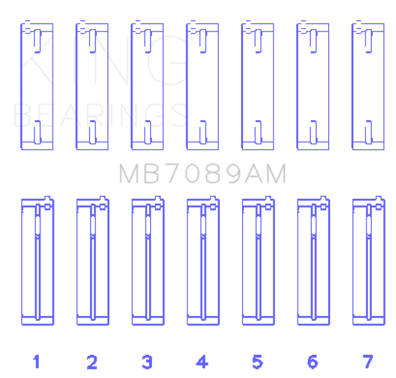 King Engine Bearings King Audi/Volkswagen ABV/AES/AUE Crankshaft Main Bearing Set (Set of 7) (Size +0.75mm)