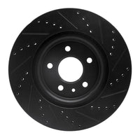 R1 Concepts R1 11-19 Ford Flex Front Left Drilled & Slotted Black Brake Rotor