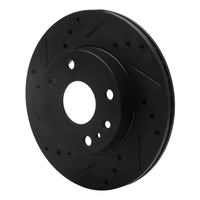 R1 Concepts R1 94-97 Ford Aspire Front Left Drilled & Slotted Black Brake Rotor
