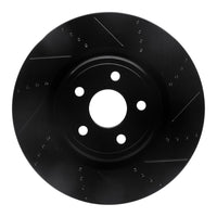 R1 Concepts R1 2012-2025 Dodge Durango Front Right Drilled & Slotted Black Brake Rotor