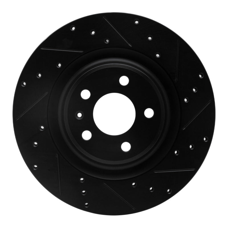 R1 Concepts R1 2008-2025 Audi A4 (Mexico) Rear Right Drilled & Slotted Black Brake Rotor