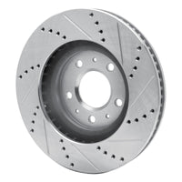 R1 Concepts R1 03-07 Cadillac CTS Front Left Drilled & Slotted Silver Brake Rotor