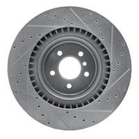 R1 Concepts R1 10-14 BMW X5 Rear Left Drilled & Slotted Silver Brake Rotor