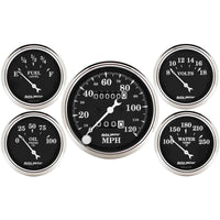 AutoMeter Auto Meter Gauge Kit 5 pc. 3 1/8in & 2 1/16in Mechanical Speedometer Old Tyme Black