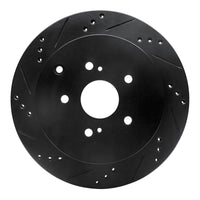 R1 Concepts R1 09-17 Suzuki Grand Vitara Rear Left Drilled & Slotted Black Brake Rotor