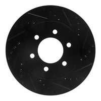 R1 Concepts R1 04-08 Ford F-150 4WD Front Right Drilled & Slotted Black Brake Rotor