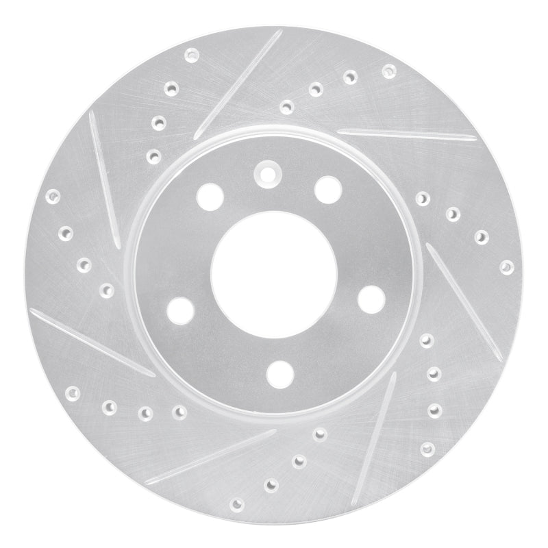 R1 Concepts R1 13-25 Cadillac ATS Front Left Drilled & Slotted Silver Brake Rotor