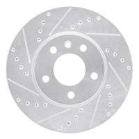 R1 Concepts R1 13-25 Cadillac ATS Front Left Drilled & Slotted Silver Brake Rotor