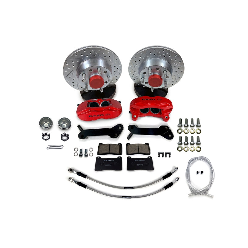 Baer Brakes 70 Ford Fairlane 11in SS4 Int Hub Front SDZ Brake Kit - Silver