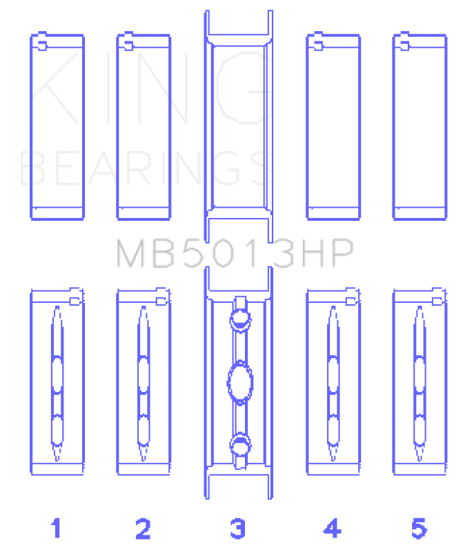 King Engine Bearings GMC LS1 / LS6 / LS3 (Size STDX) Bi-Metal Performance Main Bearing Set