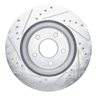 R1 Concepts R1 19-24 Infiniti QX50 Rear Right Drilled & Slotted Silver Brake Rotor