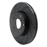 R1 Concepts R1 03-05 Infiniti G35 Front Left Drilled & Slotted Black Brake Rotor