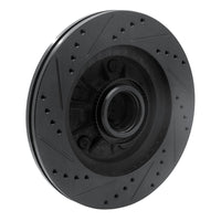 R1 Concepts R1 97-99 Ford F-150 RWD Front Right Drilled & Slotted Black Brake Rotor