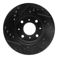 R1 Concepts R1 86-91 Acura Integra Front Right Drilled & Slotted Black Brake Rotor
