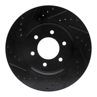 R1 Concepts R1 04-08 Ford F-150 4WD Front Right Drilled & Slotted Black Brake Rotor