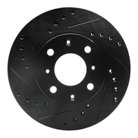 R1 Concepts R1 86-91 Acura Integra Front Left Drilled & Slotted Black Brake Rotor