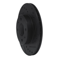 R1 Concepts R1 88-06 Nissan NX Front Right Drilled & Slotted Black Brake Rotor