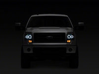 Raxiom 09-14 Ford F-150 Super White LED Halo Projector Headlights- Black Housing (Clear Lens)