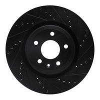 R1 Concepts R1 11-19 Ford Explorer Front Right Drilled & Slotted Black Brake Rotor