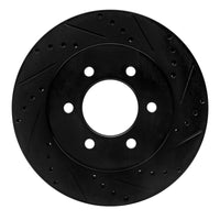 R1 Concepts R1 99-07 Ford E-350 Econoline Club Wagon Rear Right Drilled & Slotted Black Brake Rotor