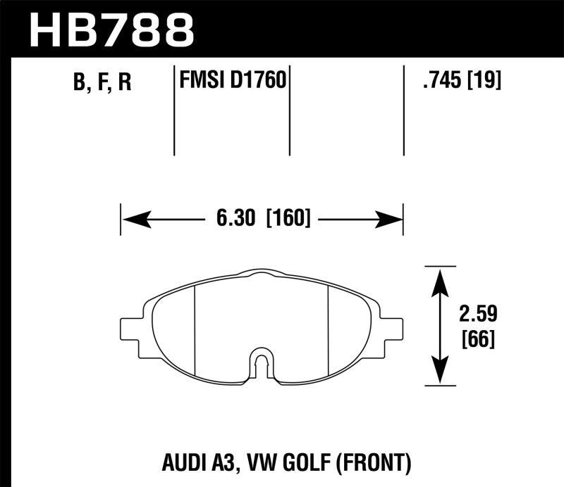Hawk Performance Hawk 15-17 VW Golf / Audi A3/A3 Quattro Performance Ceramic Street Front Brake Pads