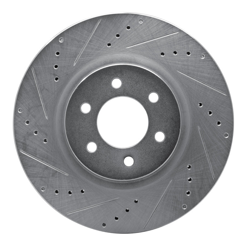R1 Concepts R1 92-02 Dodge Viper Front Left Drilled & Slotted Silver Brake Rotor