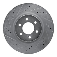 R1 Concepts R1 92-02 Dodge Viper Front Left Drilled & Slotted Silver Brake Rotor