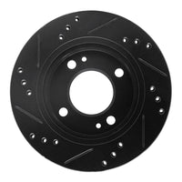 R1 Concepts R1 14-15 Mitsubishi Mirage Front Right Drilled & Slotted Black Brake Rotor