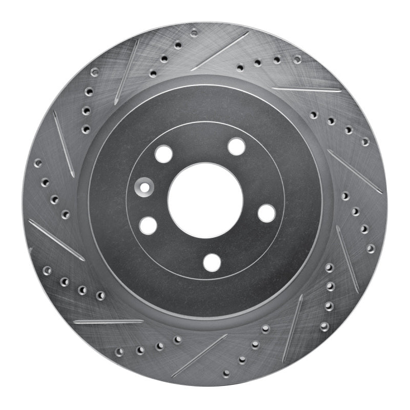 R1 Concepts R1 13-19 Ford Explorer Rear Left Drilled & Slotted Silver Brake Rotor