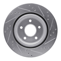 R1 Concepts R1 06-08 Jaguar S-Type Rear Left Drilled & Slotted Silver Brake Rotor