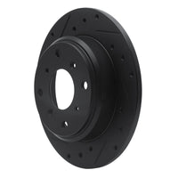R1 Concepts R1 87-90 Acura Legend Rear Left Drilled & Slotted Black Brake Rotor