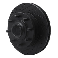 R1 Concepts R1 93-95 Chevrolet G30 Front Left Drilled & Slotted Black Brake Rotor