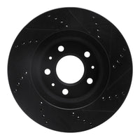 R1 Concepts R1 03-07 Cadillac CTS Front Left Drilled & Slotted Black Brake Rotor