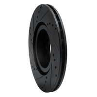 R1 Concepts R1 2012-2019 Fiat 500E Front Right Drilled & Slotted Black Brake Rotor