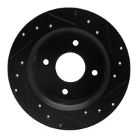 R1 Concepts R1 79-81 Nissan 200SX Rear Left Drilled & Slotted Black Brake Rotor
