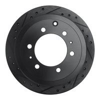 R1 Concepts R1 1993-1997 Lexus LX450 Rear Left Drilled & Slotted Black Brake Rotor