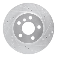 R1 Concepts R1 14-24 Mini Cooper (Excl Clubman) Front Right Drilled & Slotted Silver Brake Rotor