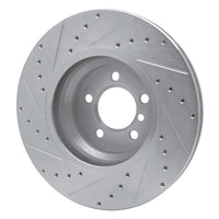 R1 Concepts R1 02-08 BMW 750LI Front Right Drilled & Slotted Silver Brake Rotor
