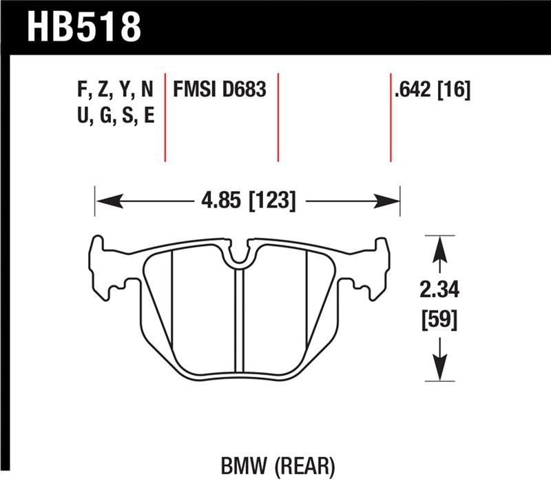 Hawk Performance Hawk 01-06 BMW 330 / 97-01 740I / 96-01 750IL / 03-06 BMW M3 / 00-03 M5 / 00-06 X5 / 06-08 Z4 / 03-0