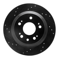 R1 Concepts R1 05-12 Acura RL Rear Left Drilled & Slotted Black Brake Rotor