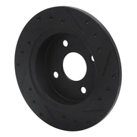 R1 Concepts R1 91-98 Saturn SC2 Rear Left Drilled & Slotted Black Brake Rotor