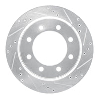 R1 Concepts R1 08-25 Ford E-350 Super Duty Rear Right Drilled & Slotted Silver Brake Rotor