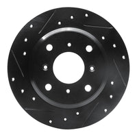 R1 Concepts R1 86-96 Acura Legend Rear Left Drilled & Slotted Black Brake Rotor