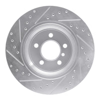 R1 Concepts R1 02-06 BMW X5 Rear Right Drilled & Slotted Silver Brake Rotor