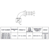 Mishimoto 90 Degree Push Lock Fitting - 10AN