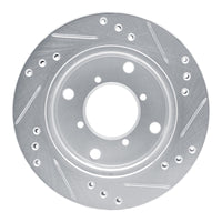 R1 Concepts R1 89-01 Chevrolet Metro Front Left Drilled & Slotted Silver Brake Rotor
